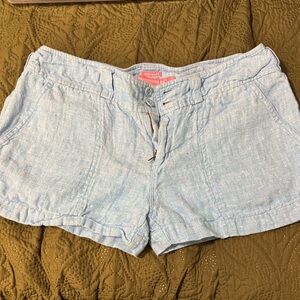 Island Company Light Blue Linen-Blend Women's Shorts